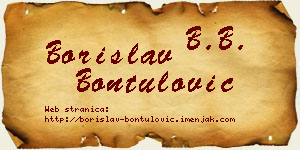 Borislav Bontulović vizit kartica
